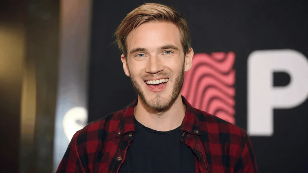PewDiePie net worth YouTuber at his recording desk