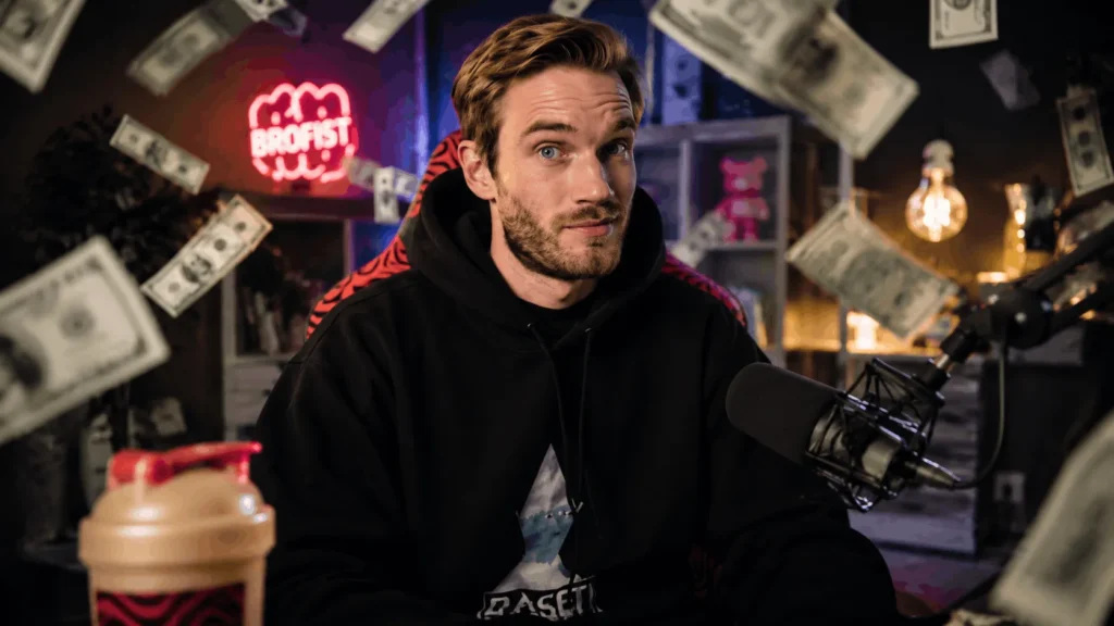 PewDiePie net worth YouTube studio setup