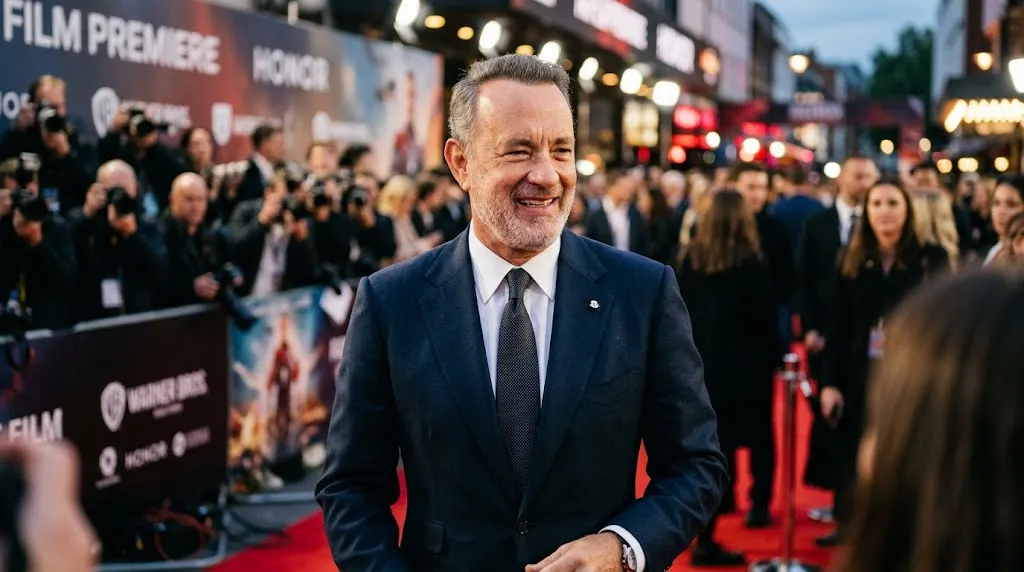 Tom Hanks net worth 2026 photo at film premiere
